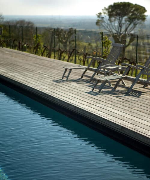 Foto de una piscina contenedor de 12 metros en el campo