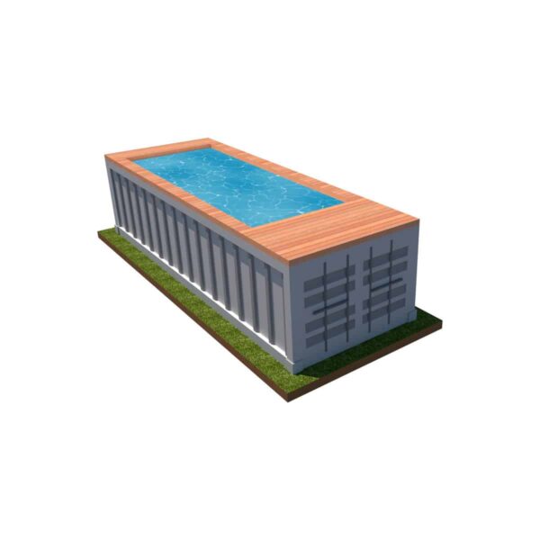 Piscina en contenedor elevada